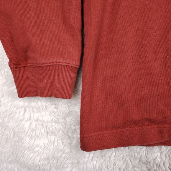 Vtg Nike Crewneck Sweatshirt Large Red Small Swoosh Y2K 2004 Shoulder Stripe OG - Picture 3 of 10